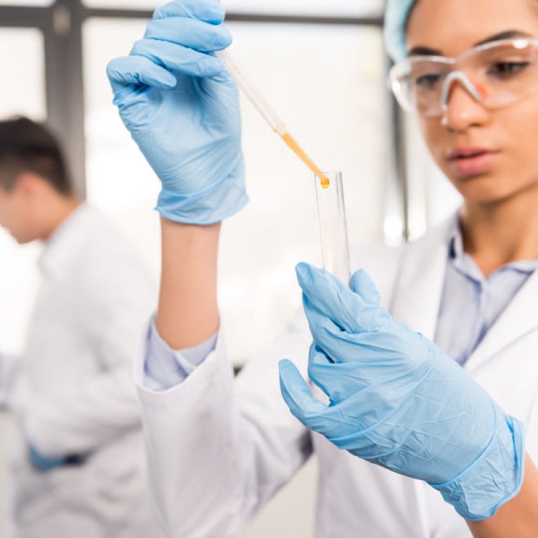 Female doctor performing in-office lab testing