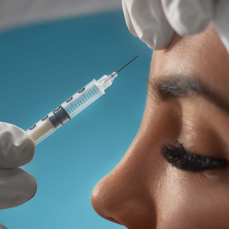 Woman having a cosmetic Botox injection